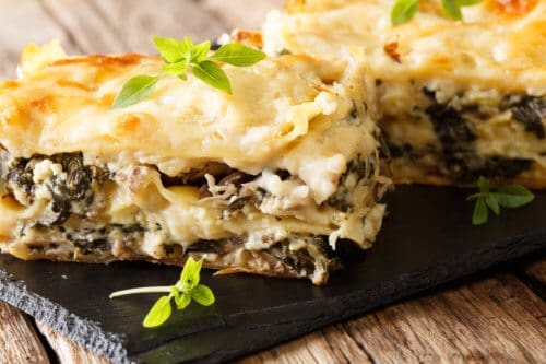 Chicken, Spinach, and Mushroom Lasagna
