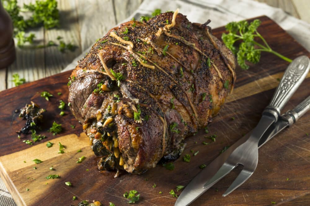 Stuffed leg of lamb 