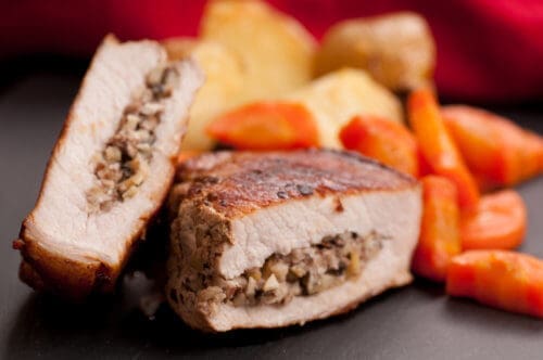 Ginger Glazed Stuffed Pork Chops
