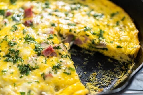 Spinach and ham frittata