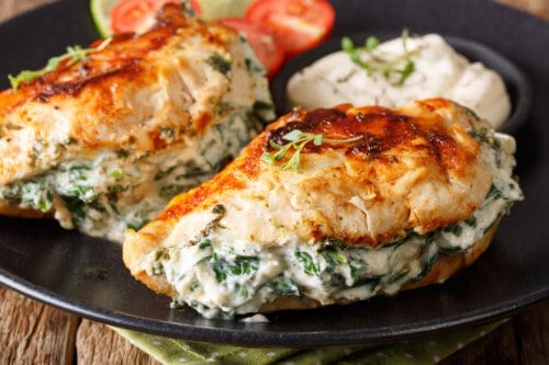 Cheesy Spinach Stuffed Chicken