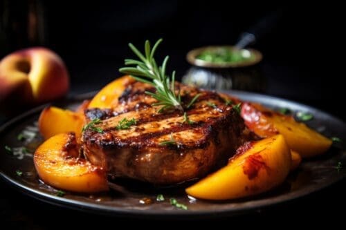 peach pork chops